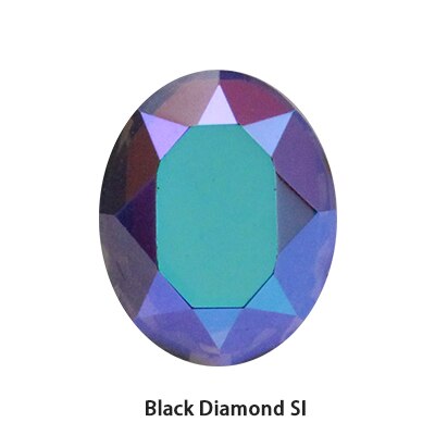 8x10mm Oval Nail Art Decorations Crystals Strass Flat Back Stones Rhinestones Applique Color Stone for Craft Dress Gymnastic Clo: Black Diamond SI