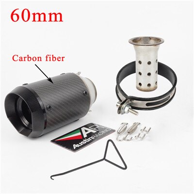 Carbon Fiber Escape System with DB kille Universal 51MM 60MM AR Austin Racing Motorcycle Exhaust Pipe For GSXR600 Z1000 ER6N K7: B