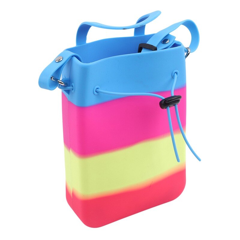 Random barn dragsko väska silikon badväska för barn vattentät campingväska regnbågsfärg arrangörsskydd