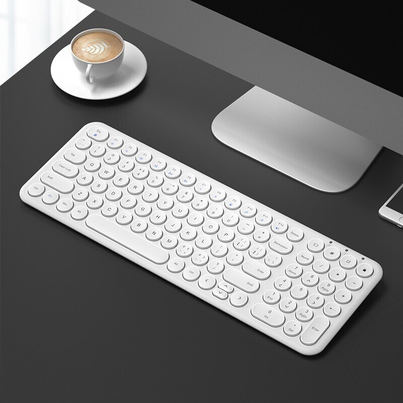 2.4G Draadloze Toetsenbord En Muis Kit Voor Macbook Laptop Pc Gamer Computer Magic Silent Ergonomische Gaming Toetsenbord Draadloze Muis: keyboard white