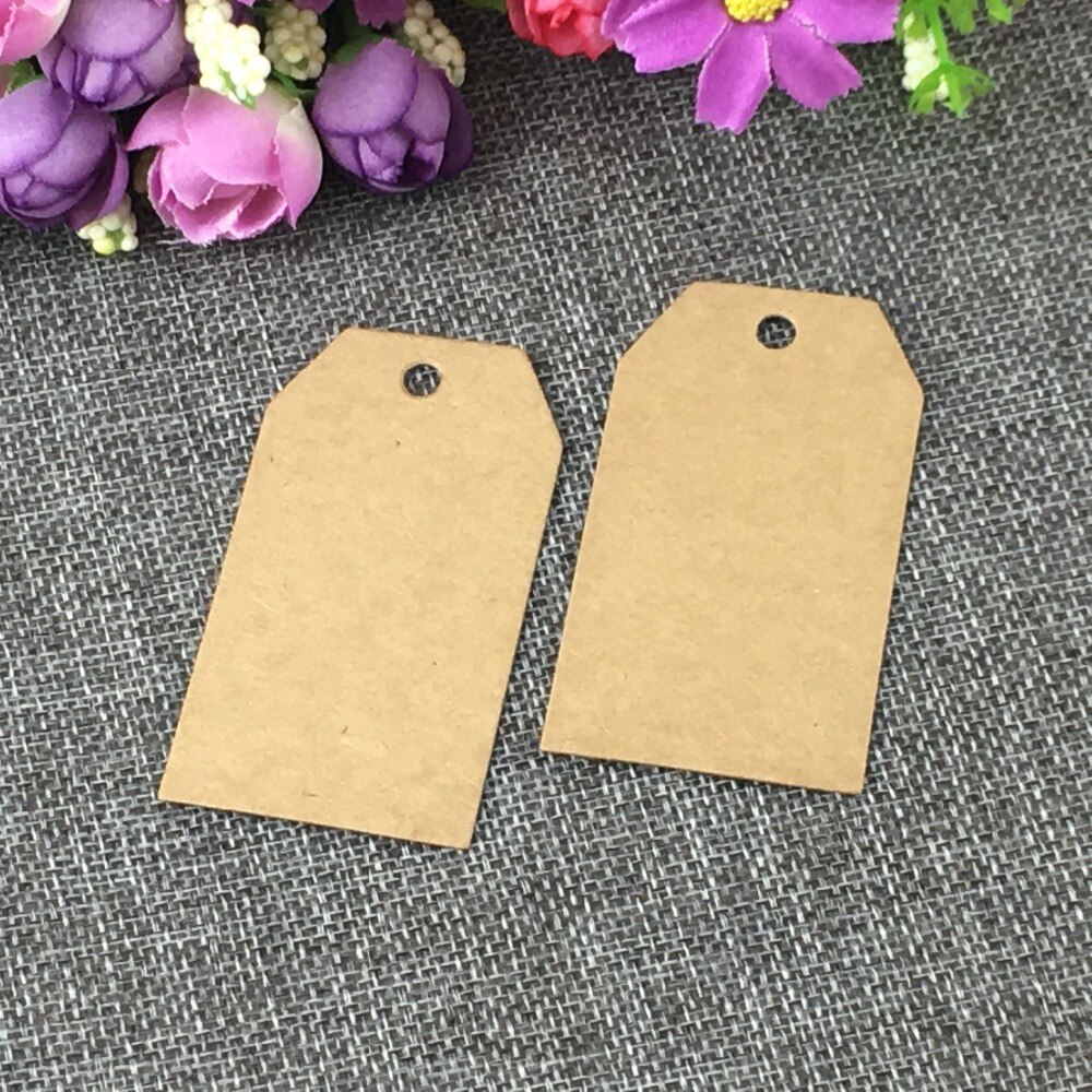 7*4 cm 200 stks/partij blanco papier hang tag/kleding swing tag zorg labels tag/party versieren