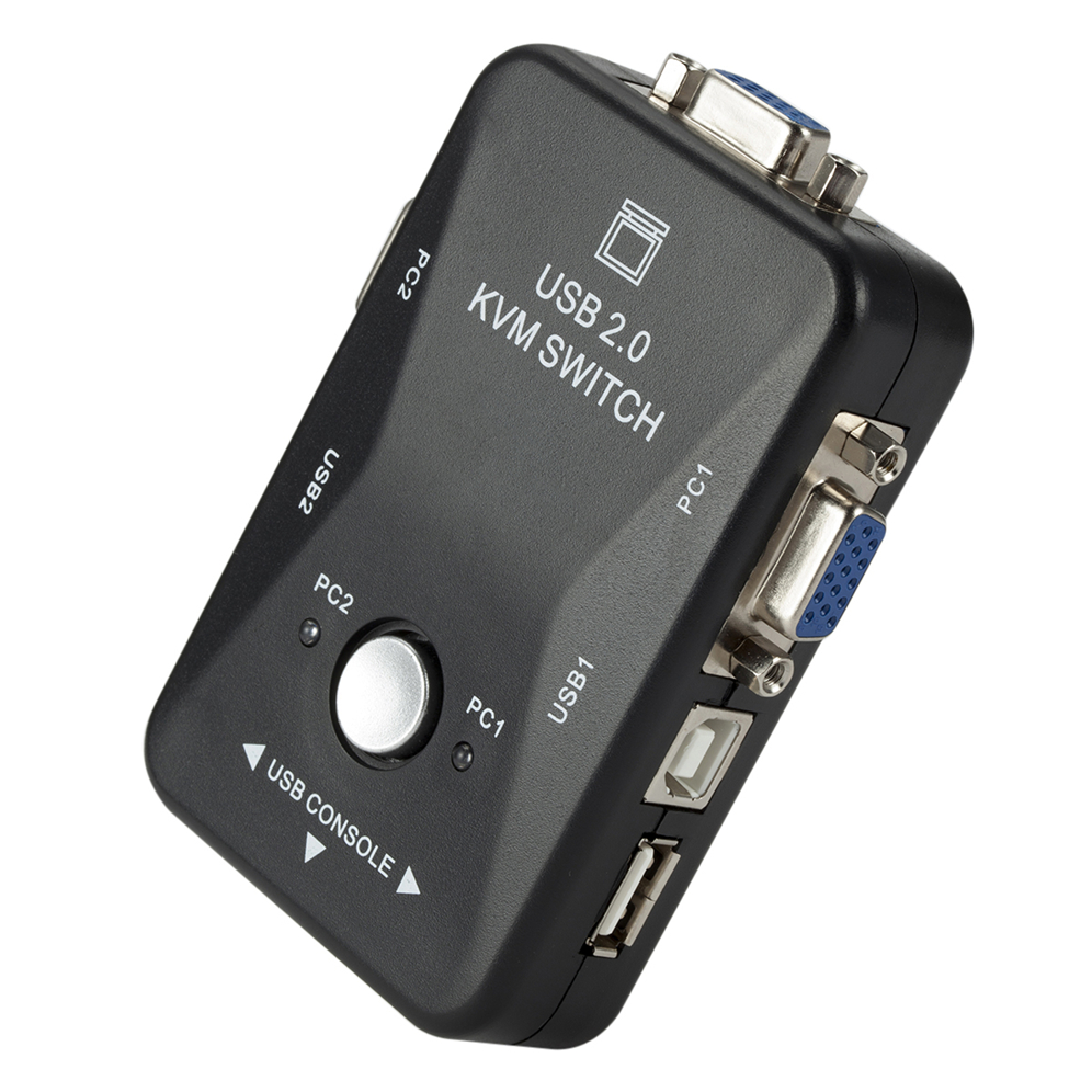 Grwibeou-conmutador KVM con 2 puertos USB, 1920x1440, VGA, SVGA, USB 2,0, KVM, ratón, teclado, caja divisora, interruptor para compartir