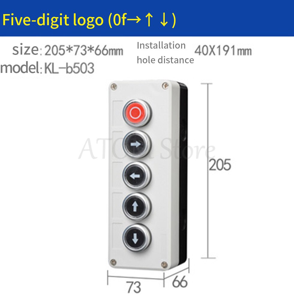 Button switch control box emergency stop waterproof button indicator box plastic start electric box: green