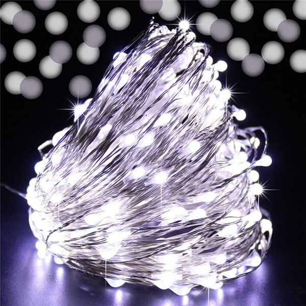 2m 20 led vinflaske kork kobbertråd fe lys solcelledrevet guirlande string lys julepynt til hjemmet: Kold hvid