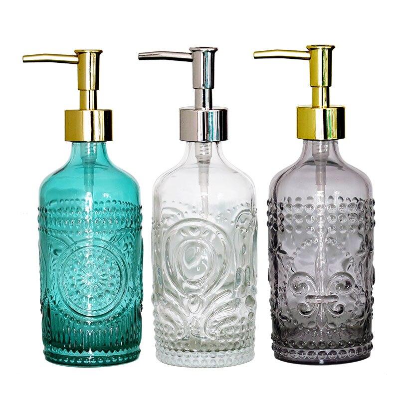 Newyearnew 350ml glazen flessen handwasmiddel emulsie zeepdispenser retro badkamerdecoratie accessoires