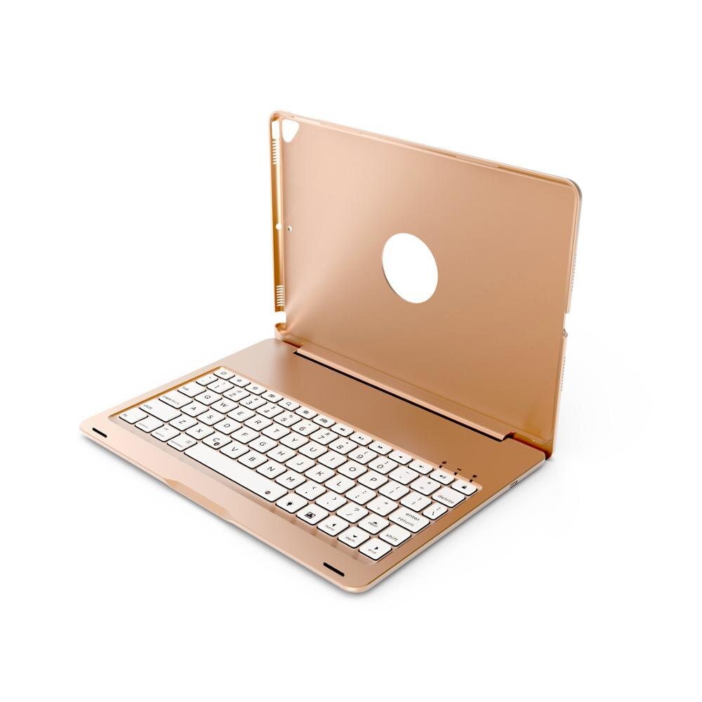 Für iPad 10,2 Hintergrundbeleuchtung Drahtlose Bluetooth Tastatur fallen Für iPad 10,2 Zoll Tablette Aluminium Legierung Stand Abdeckung + Stift: Gold