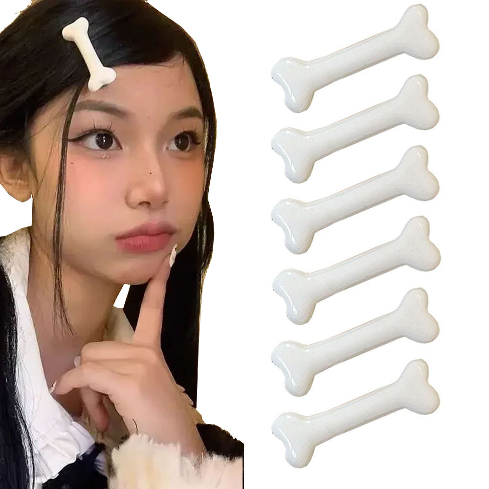 Pinza para el pelo de hueso blanco, horquilla bonita de dibujos animados Y2k, Clip para el volumen del cabello a la , pasadores de horquillas pequeñas, accesorios creativos para el cabello 2025