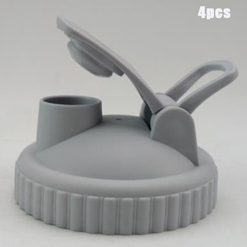 4 Pack of Flip Cap Mason Jar Lids with Leak-proof & Airtight Seal and Easy Pour Spout - Regular Mouth: gray