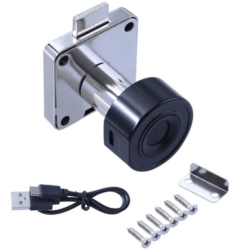 Safe Fingerprint Door Lock Hole Free Installation for Mailboxes School Lockers Shoe Cabinet Bookcase File Cabinet: 22-BK