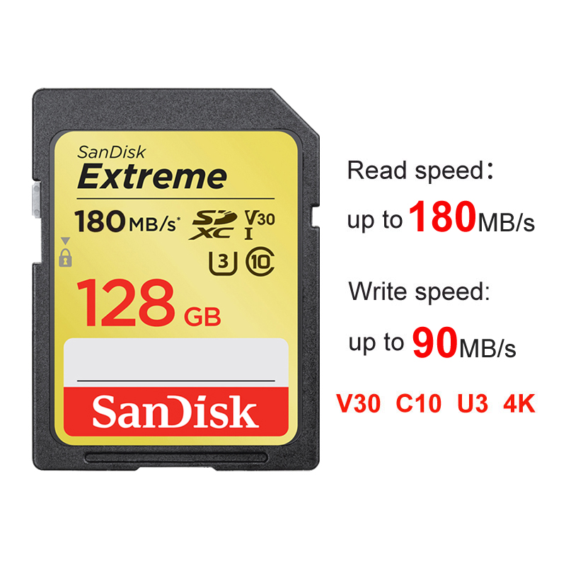 Tarjeta de memoria Digital segura SanDisk, 256GB, 128GB, 64GB, SDXC, 32GB, SDHC, tarjeta de memoria Flash SD para cámara Digital SLR, videocámara: 128 GB