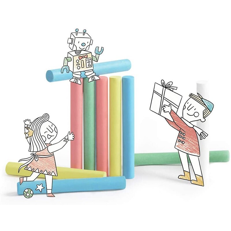 Tiza de acera para niños pequeños, tiza de acera lavable Multicolor para exteriores, 60 uds., 5 uds. (Multicolor)