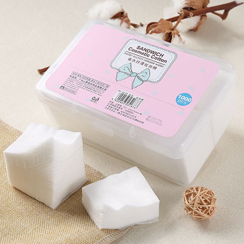 Almohadillas de algodón no tejidas para limpieza de maquillaje, almohadillas faciales, almohadillas de algodón para quitar esmalte de uñas, tejidos, 1000 unids/bolsa