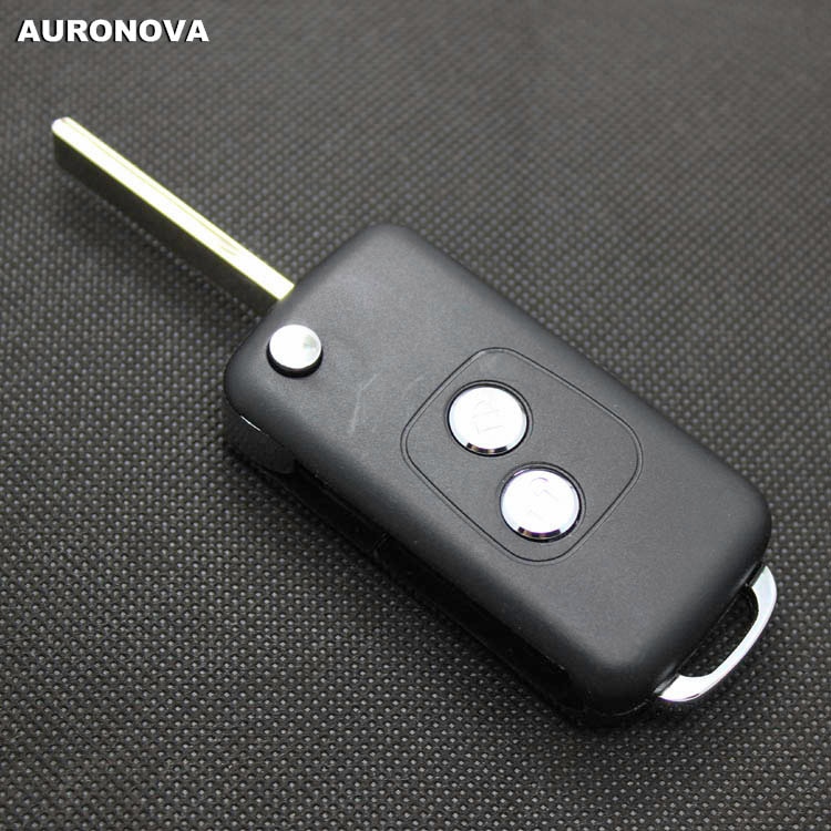 Auronova Upgrade Folding Key Shell Voor Peugeot 307 Key Vervanging 2 Knoppen Afstandsbediening Autosleutel Geval
