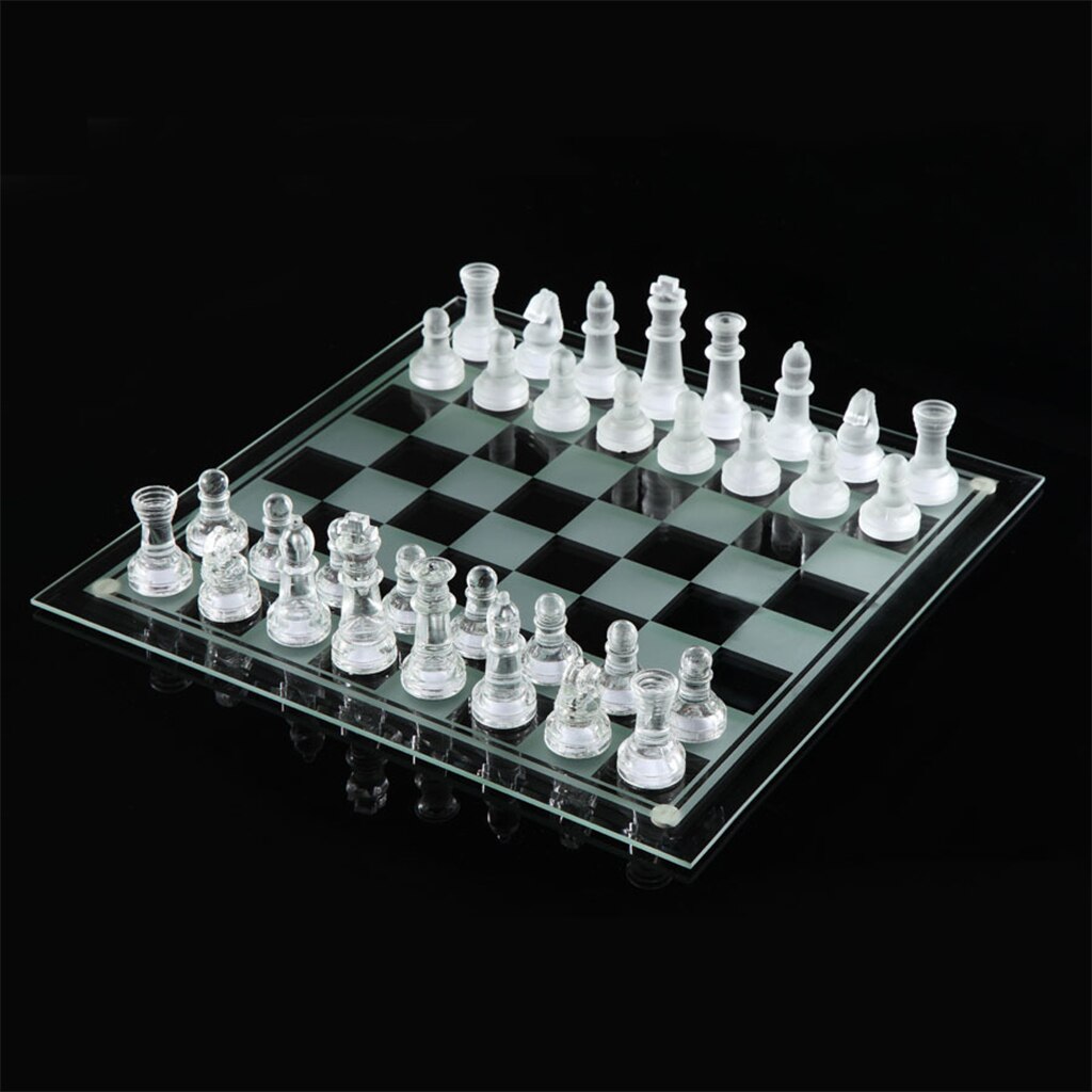 Glas Schaakbord Elegante Glazen Schaakstukken Schaakspel Set 25Cm Of 20Cm Houten Schaken Boards backgammon Tafel Spel