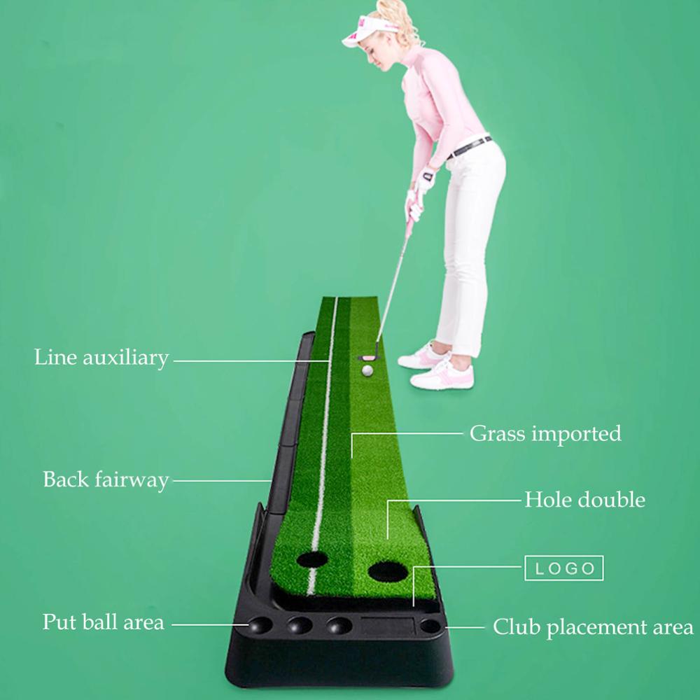 Portable 3m/2.5m Indoor Golf Putting Green Swing Trainer Set Putter Fairway Lawn Golf Training Aids Office Home Mat Accessories
