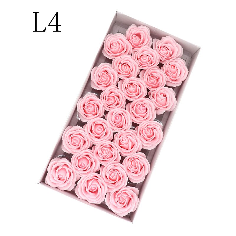 25 stk stor størrelse sæbe roser blomster hoved ægte touch sæbe roser kunstige blomster til gør-det-selv bryllup hjemmedekoration: L4