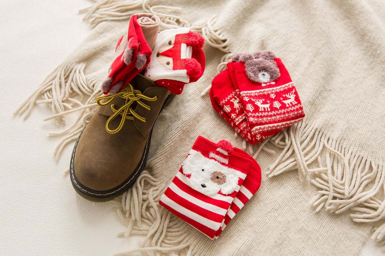 1 Paar Xmas Baby Sokken Casual Winter Kerst Sokken Animal Cartoon Patroon Sok Katoen Warm Houden Vrouwelijke Sok Kerstcadeaus