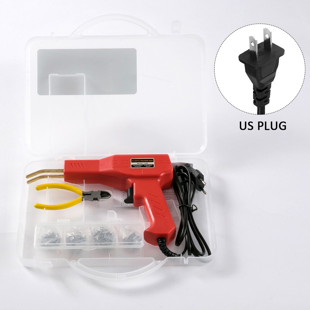 Soudeur pour plastiques PVC pratique de 50 W, machine de réparation et de soudage de pare-chocs de voiture, agrafeuses à , outil pour le garage: with box US 110V