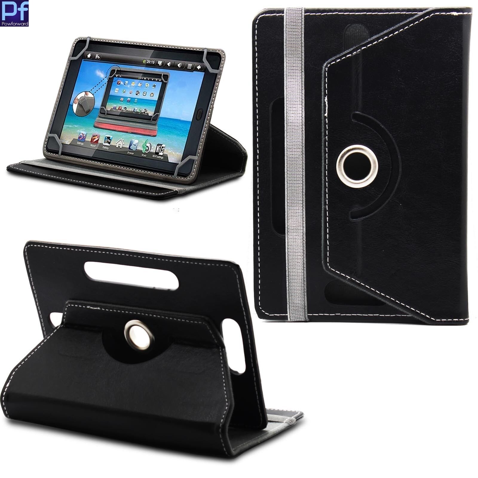 Universal 10.1" Tablet Case - PU Leather Folio Cover - Shockproof, Anti-Dust, Business Style: Black