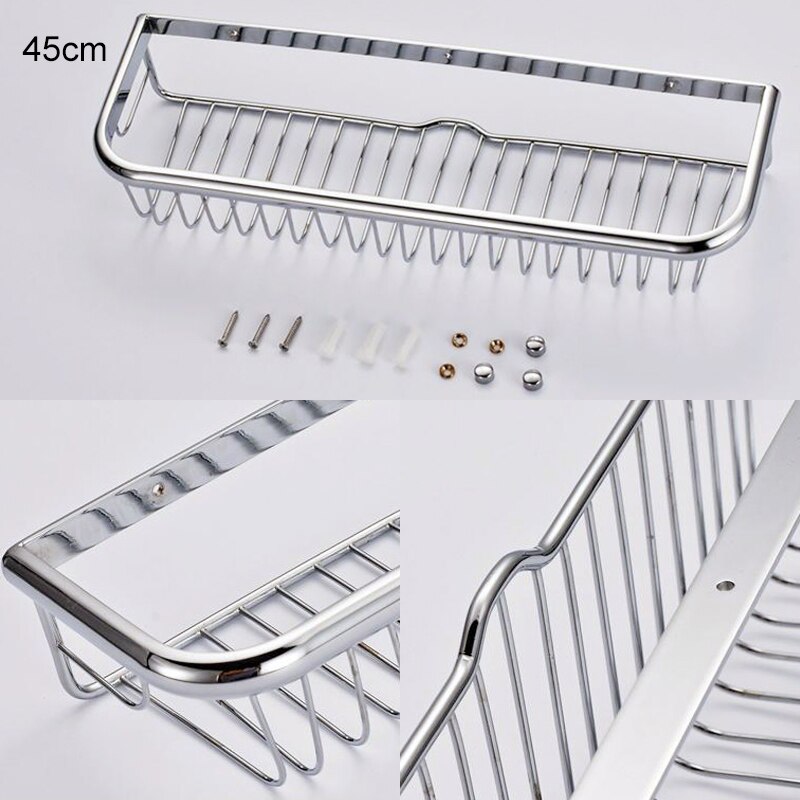 Badeværelse hylde shampoo holder bad opbevaring bad væg hylder krom rektangel kobber hylde badeværelse hardware  el21c