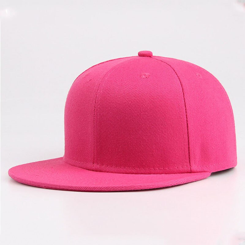 Solid sort hip hop flade hatte snapback seje mænd billige baseball kasketter kvinder casual kasket gorras planas hip-hop hat 16 farver: Rosenrød