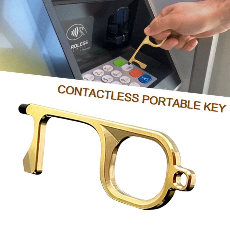 2/1PC No Touch Key Door Opener Key Chain Anti-Contact Door Opener Key Door Opener Contactless Hand Hygiene Hook Handle