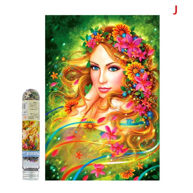 17 Types 150Pcs/Bottle Puzzle Oil Painting/Landscape/Cartoon Jigsaw Mini Test Tube Package Educational Toy For Adults Kids: J