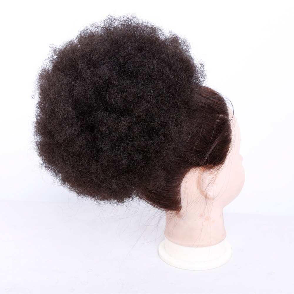 Kort afro lockigt ponnysvansklämma i hästsvans dragsko syntetiskt hår hun förlängning chignon amir hårstycken peruk: #4