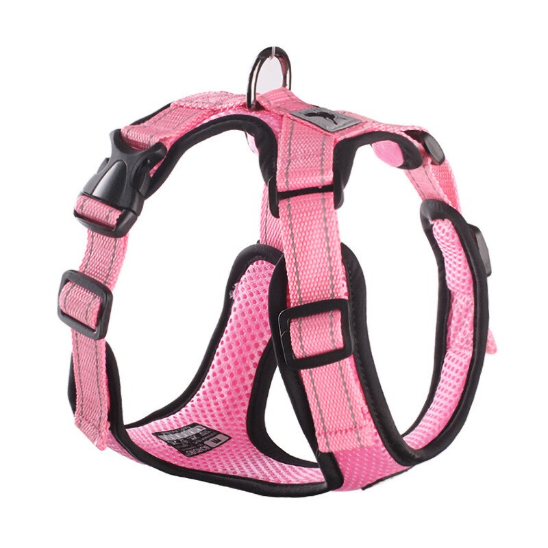 Adjustable Outdoor Protective Harness Collar Pug No Pull Pet Dog Harness For Dogs Training Vest Medium Small Medium Dogs: Pink / XL
