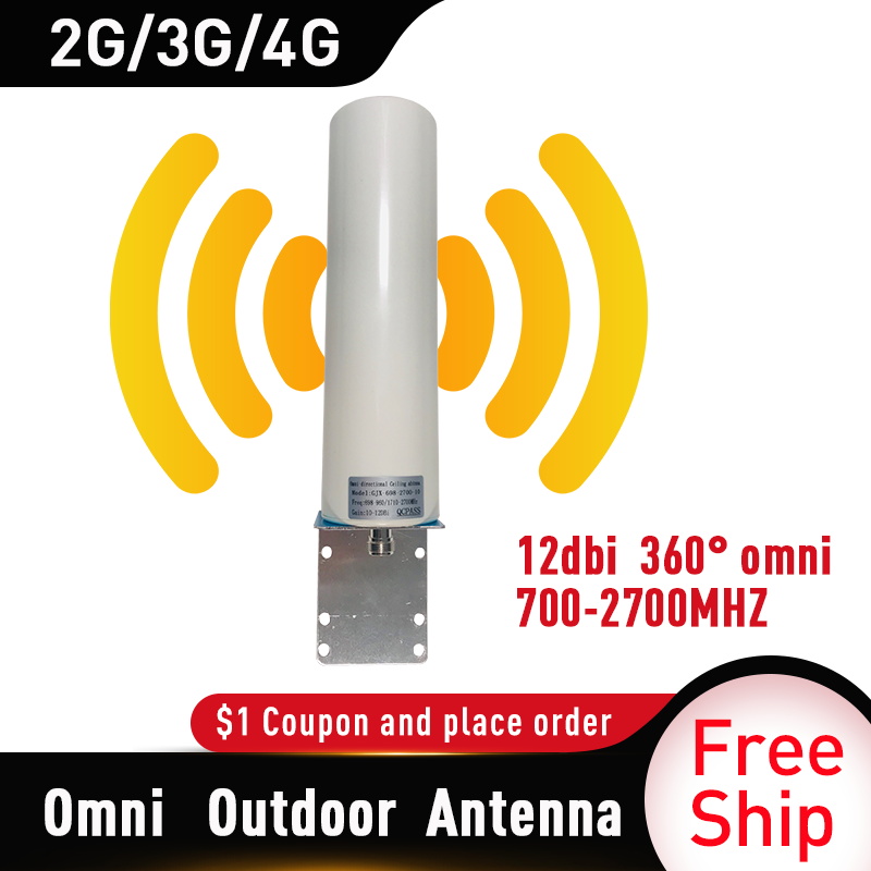 12dbi gain omni antenne extérieure ensemble complet répéteur de Signal accessoires pour GSM UMTS DCS PCS 700-2700mhz LTE amplificateur de Signal Mobile