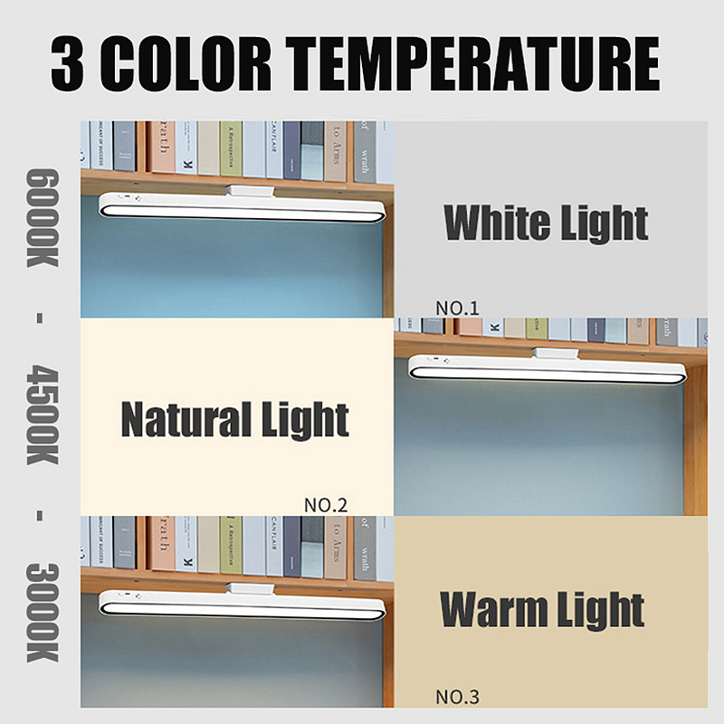 Lâmpada de mesa 48cm pendurado lâmpada de mesa magnética usb ou recarregável led luz de leitura regulável armário cabeceira espelho luz da noite