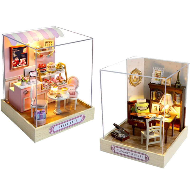 CUTEBEE Doll House Miniature DIY Dollhouse with Wooden House Furniture Toys for Children Birthday Z07: BC