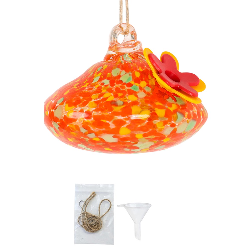 Durable Droplet Shaped Hummingbird Feeder Hanging Glass Ball Bird Automatic Feeder Practical Bird Drinking Fountain For Window: Blue