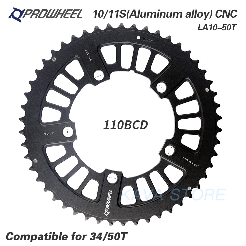 PROWHEEL route vélo plateau 110BCD 130BCD 34/39/50/53T pignon acier/alliage d'aluminium/AL-7075 CNC 8/9/10/11 vitesse chaîne