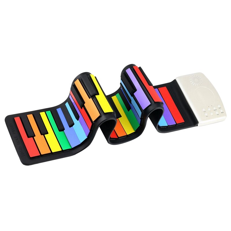 Teclado de Piano Flexible para niños con 49 teclas estándar, teclado Flexible enrolladas, batería de litio integrada para Piano, completamente portátil: Default Title