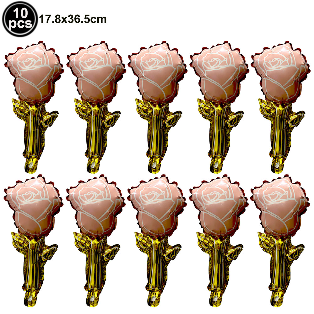 10pcs Mini Rose Flower Balloons Rose Shaped Balloons Birthday Wedding Balloon Mother's Day Decoration Baby Shower Party Supplies: Emerald