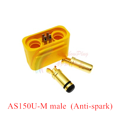 Amass AS150U-M/F Male Female Plug Connector 2.0mm Banana Anti-spark With Signal Pin Lithium Battery Waterproof Socket AS150UPB-M: army green