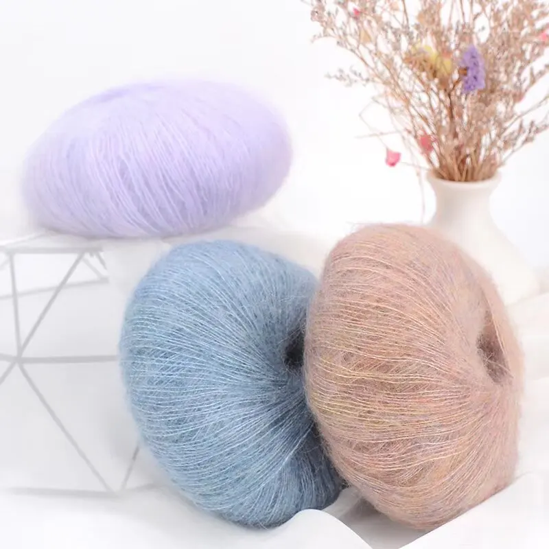 Soft Mohair Hand Woven Fine Thread DIY Mohair Yarn Soft Thread Hand Woven Scarf Hat Sweater Yarn Clearance Knitting Yarn Crochet