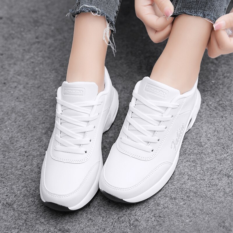 Tennis Shoes For Women Tennis Shoes Blancos Sneakers Leather Ladies Shoes Tenis Mujer Training Gym Shoes Tenis Feminino: white / 9