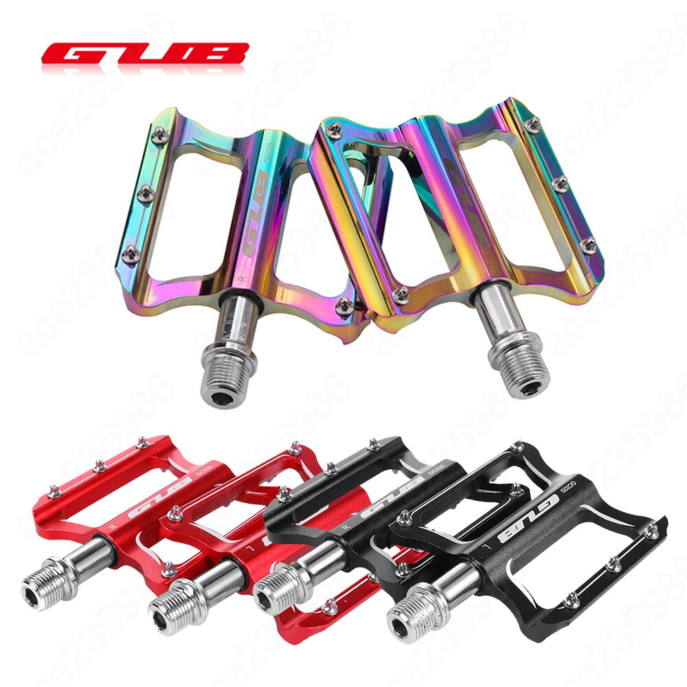 GUB – pédales de vélo ultralégères, roulements scellés, alliage d'aluminium, axe de vélo de route, pédales plates antidérapantes, 1 paire