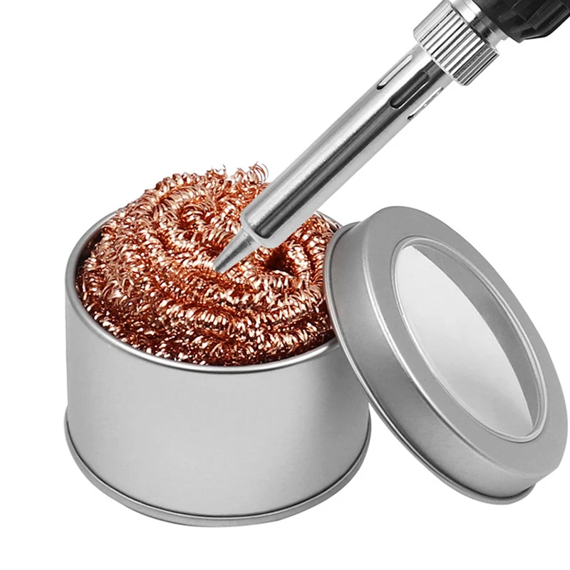 Bola de limpieza de alambre de cobre, puntas de hierro, absorción de residuos de soldadura, limpiador de puntas de hierro, bola de alambre de acero para soldar