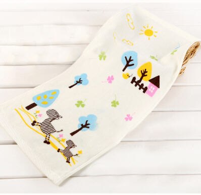 Cotton Baby Towel Washcloth Baby Feeding Baby Face Towels Washers Hand Cute Cartoon Wipe Wash Cloth Super Soft Water Absorption: Blue