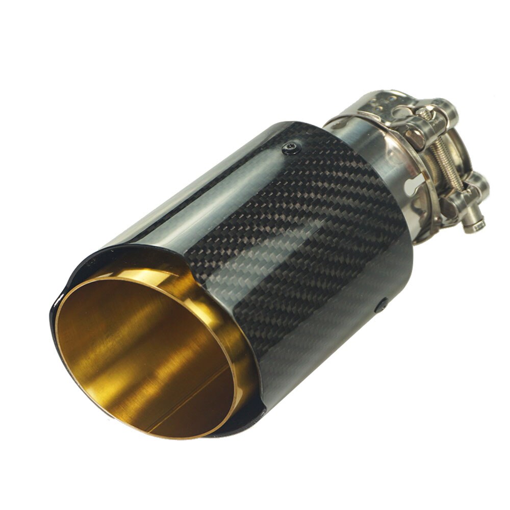 Universal Tail Pipe Exhaust Muffler Straight End Tips For AK Stainless Steel Carbon Fiber Gold Nozzle Car Styling