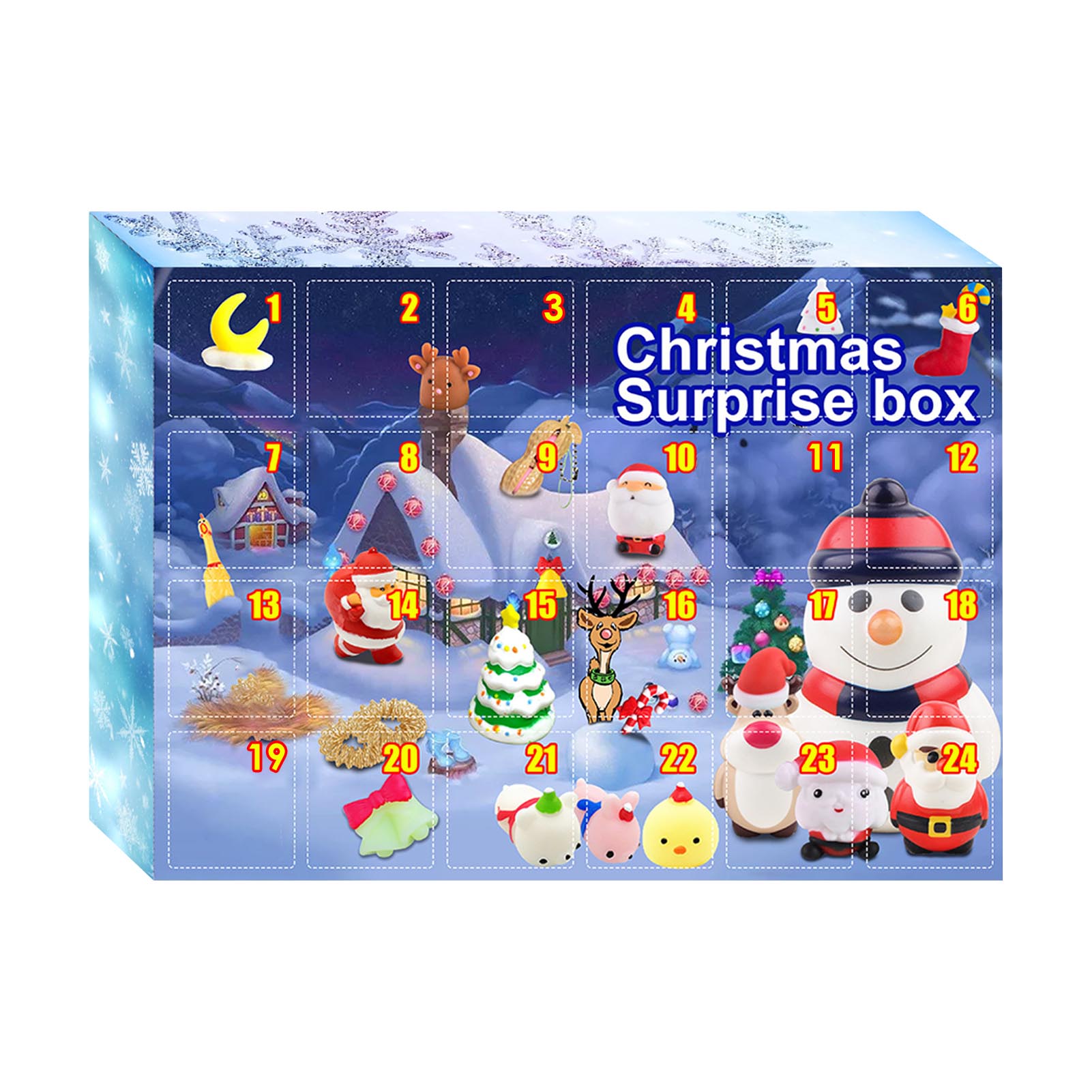 Kerst Advent Countdown Kalender Dinosaurussen Geschenkdoos 24Pcs Knijp Dier Speelgoed Dier Standbeelden Educatief Leuk Speelgoed Voor Kind: A