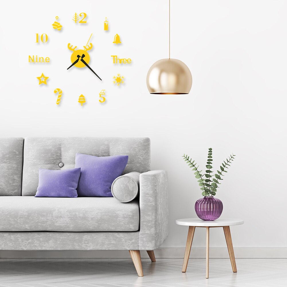 Wall Clock Watch Clocks 3D DIY Acrylic Stickers Living Room Needle Europe Horloge Christmas Year Decorations