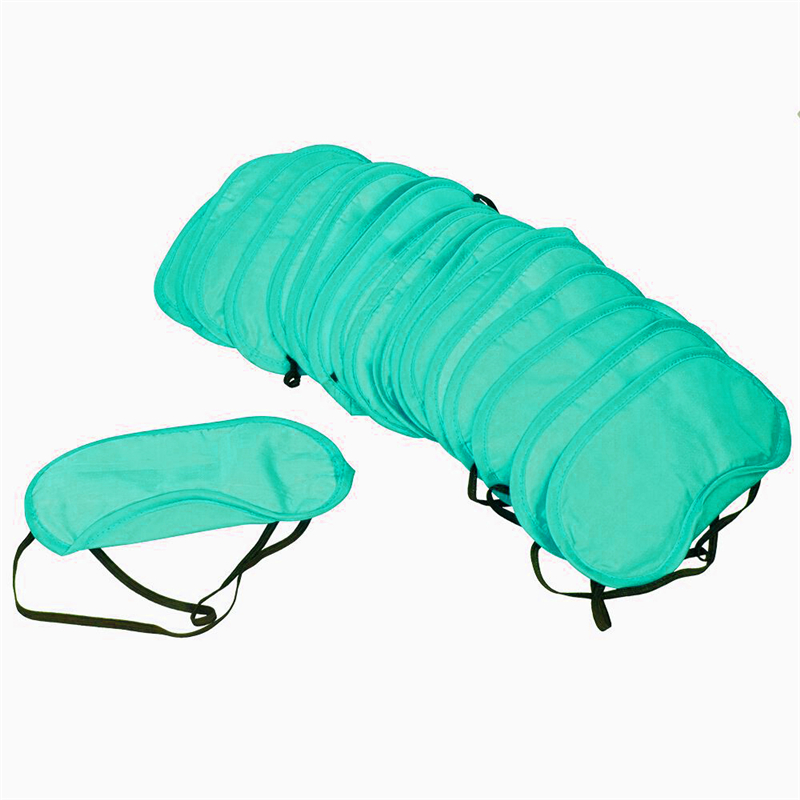 10 Teile/los Weiche Reisen Schlafen Augen Maske Schwarz Schatten Entspannen Schlaf Frauen Männer Augenbinde Augenklappe Nacht Augenklappe: Lake Blue 10pcs