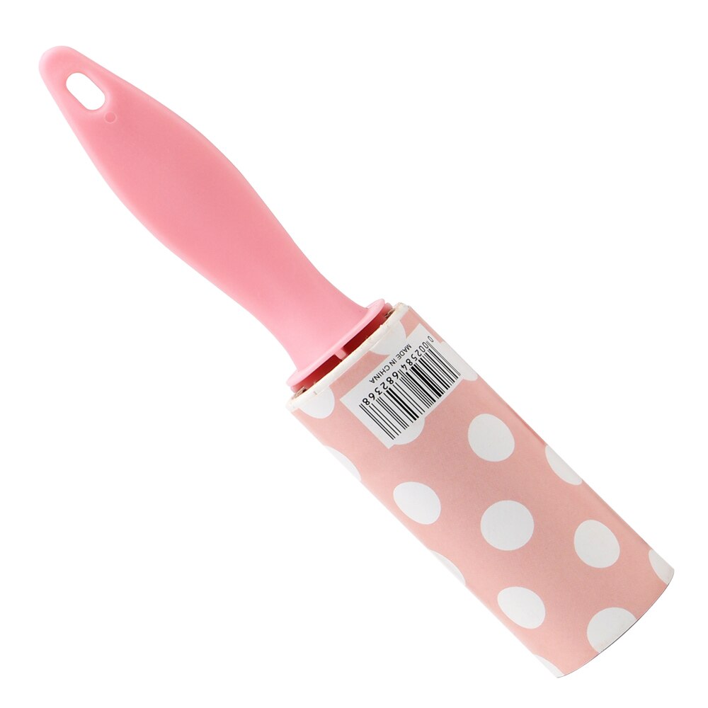 Mini Clothes sticky hair Portable Cleaning Device Clothes Coat Sticky Lint Roller Dust Cleaner Tear-out Sticky Paper Roller: Pink