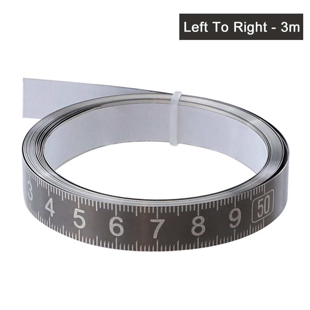 Self Adhesive Portable Easy Read Measuring Tools High Home Stainless Steel With Scale Woodworking Sticky Flat Ruler: 1 / 3m