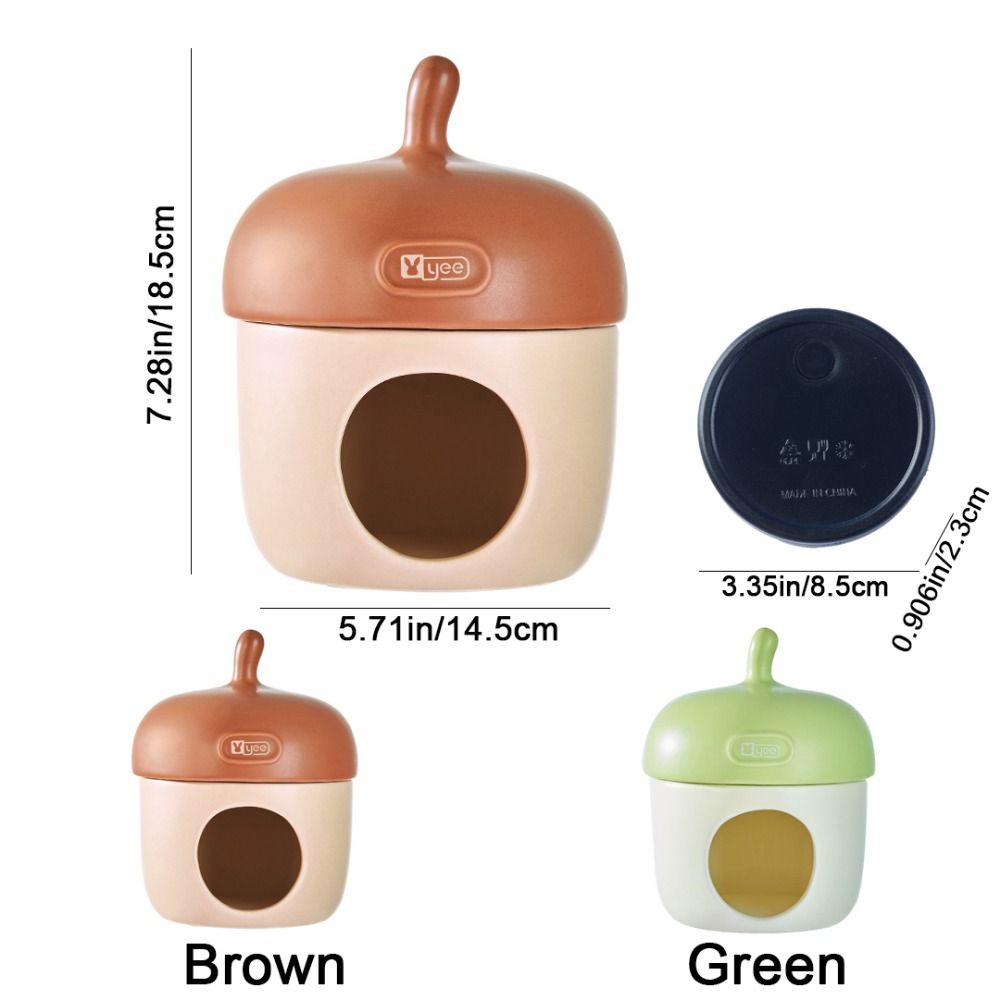 Jaula de hielo para hámster de bellota única y práctica, nido de enfriamiento decorativo para hámster, suministros de paisajismo para hábitat de animales pequeños y bonitos