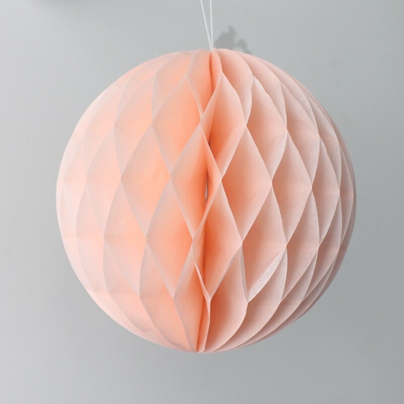 Pretty 10 Inch (25 cm) Tissue Paper Honeycomb Balls Flower Pastel Wedding Party Decor Birthday Baby Shower Decoration Supplies: Coral powder